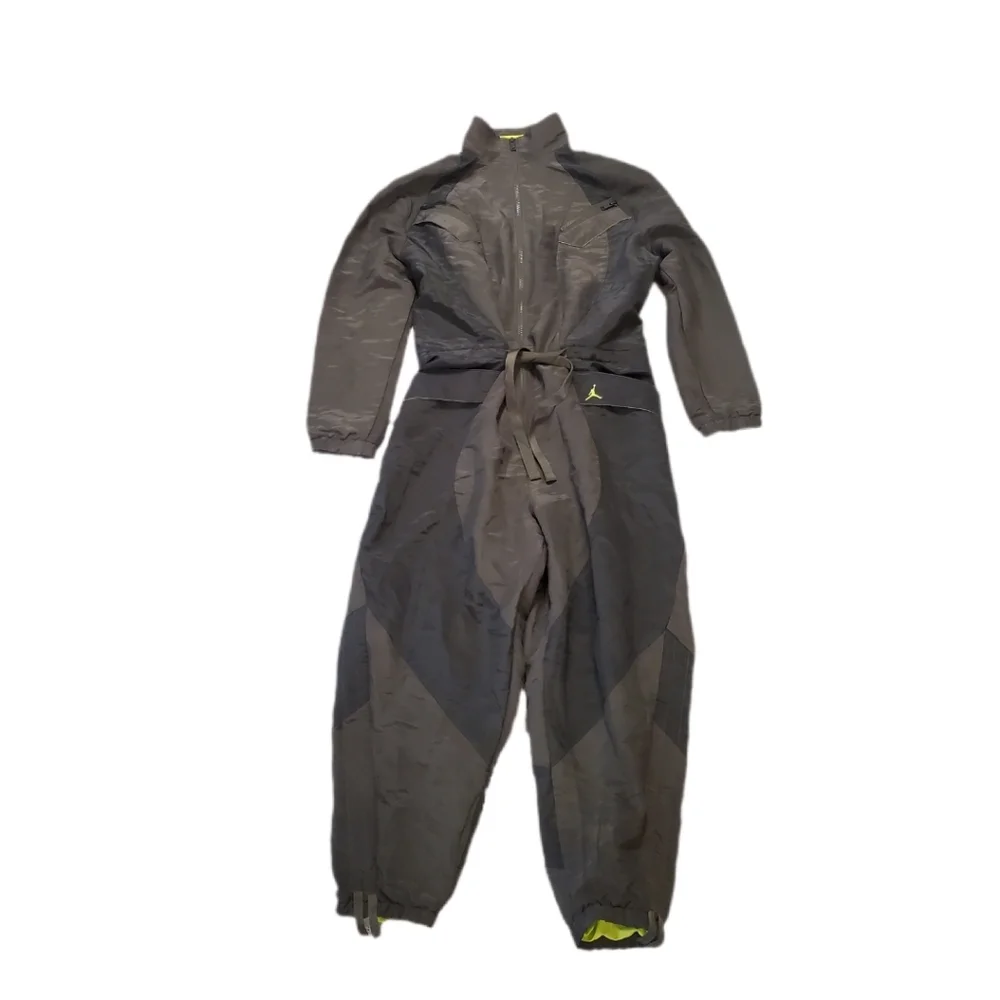 Nike Air‎ Jordan Women's Cargo Flight Suit Olive Green/Cyber Yellow Jumpsuit 2XL
